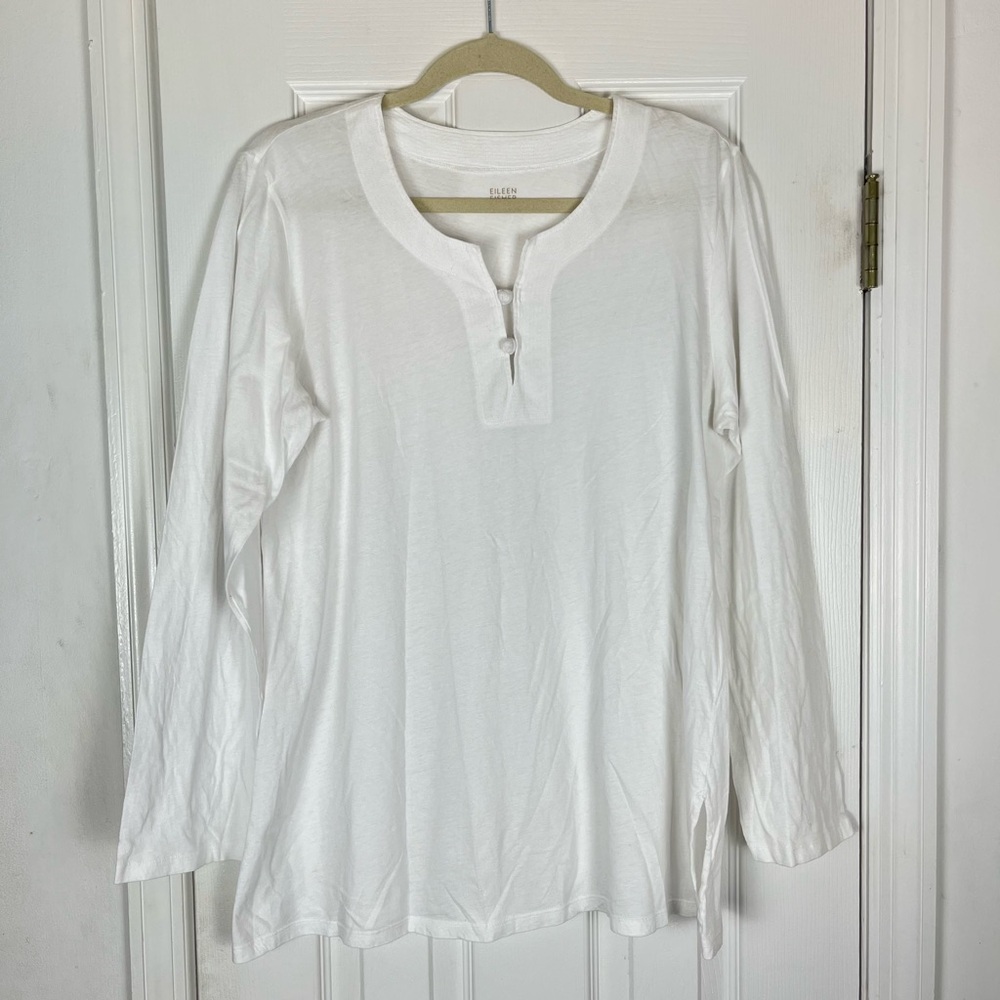 Eileen Fisher 100% Organic Cotton Long Sleeve Tunic Top